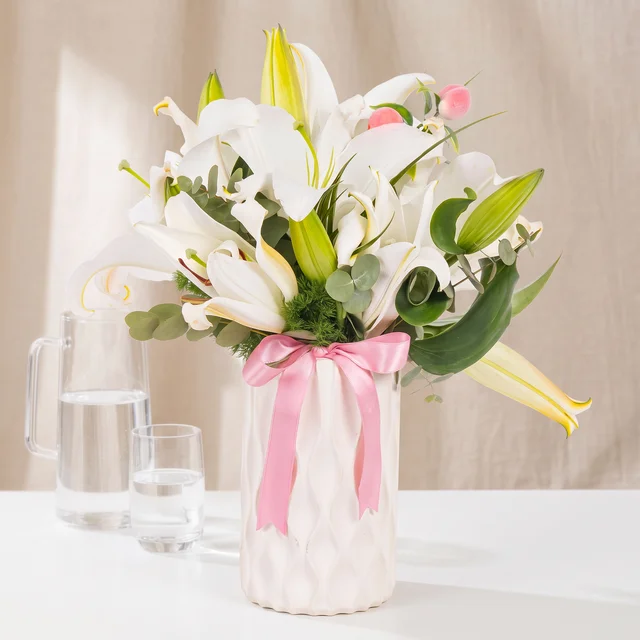 Peachy White Lilyumları