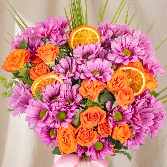 Vibrant Citrus Krizantemler