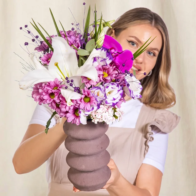 Purple Grace Lilyum & Papatya