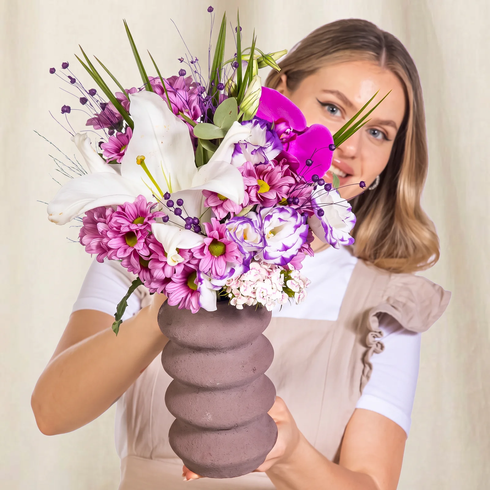 Purple Grace Lilyum & Papatya