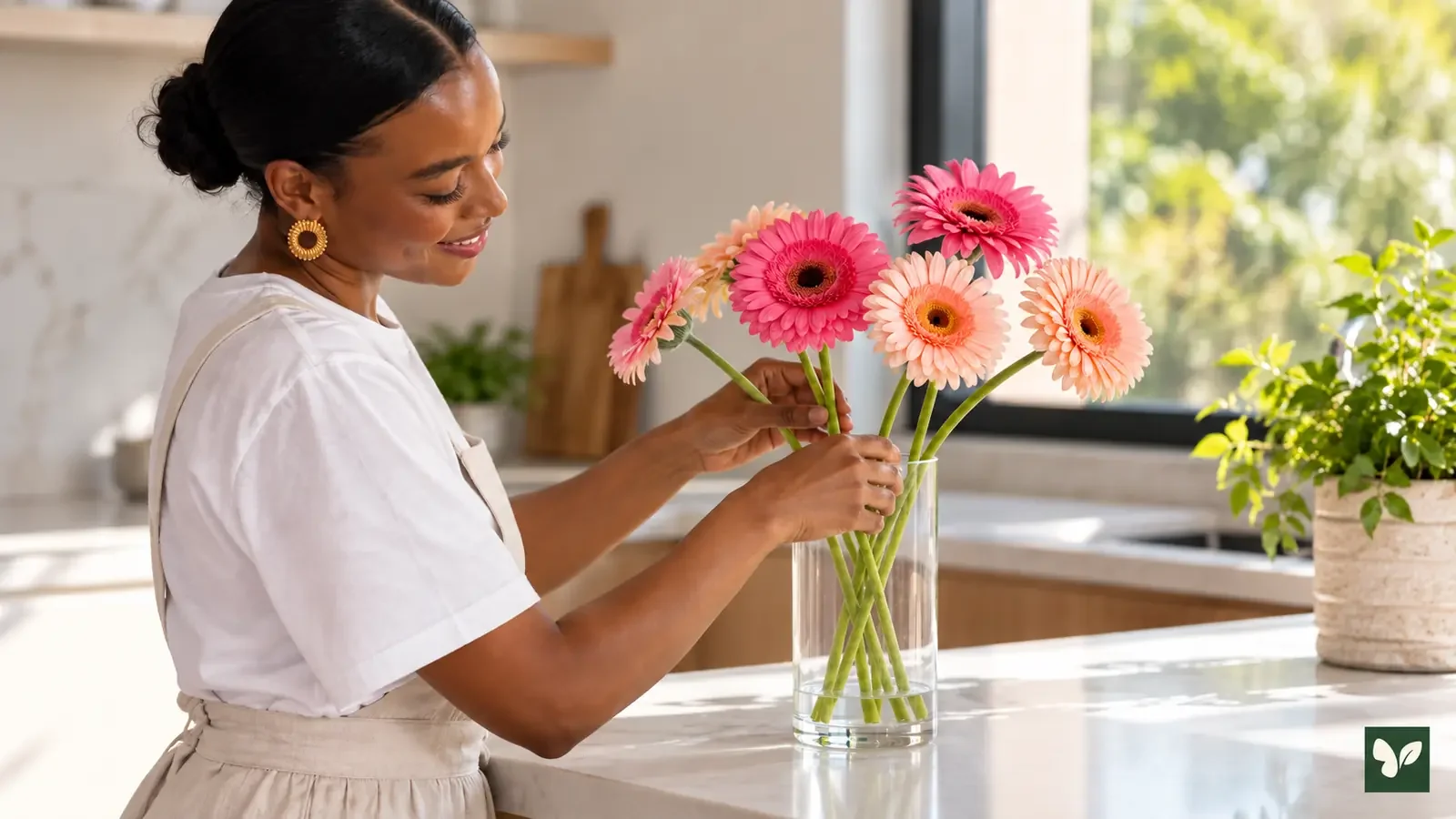 Vazoda Gerbera Bakımı: Sap Kesimi, Su Seviyesi, Su Değişimi ve Boyun Bükme